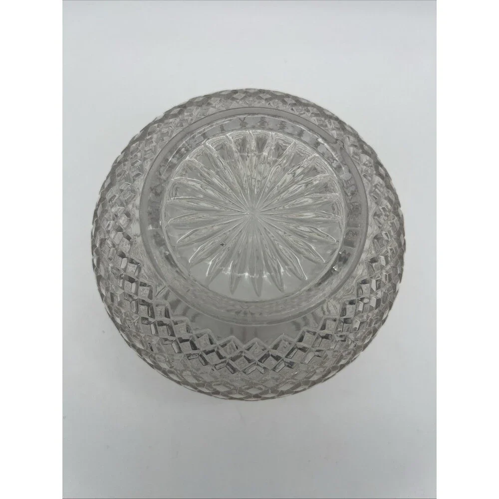 Round Pressed Glass Rose Bowl Vase/Fairy Lamp